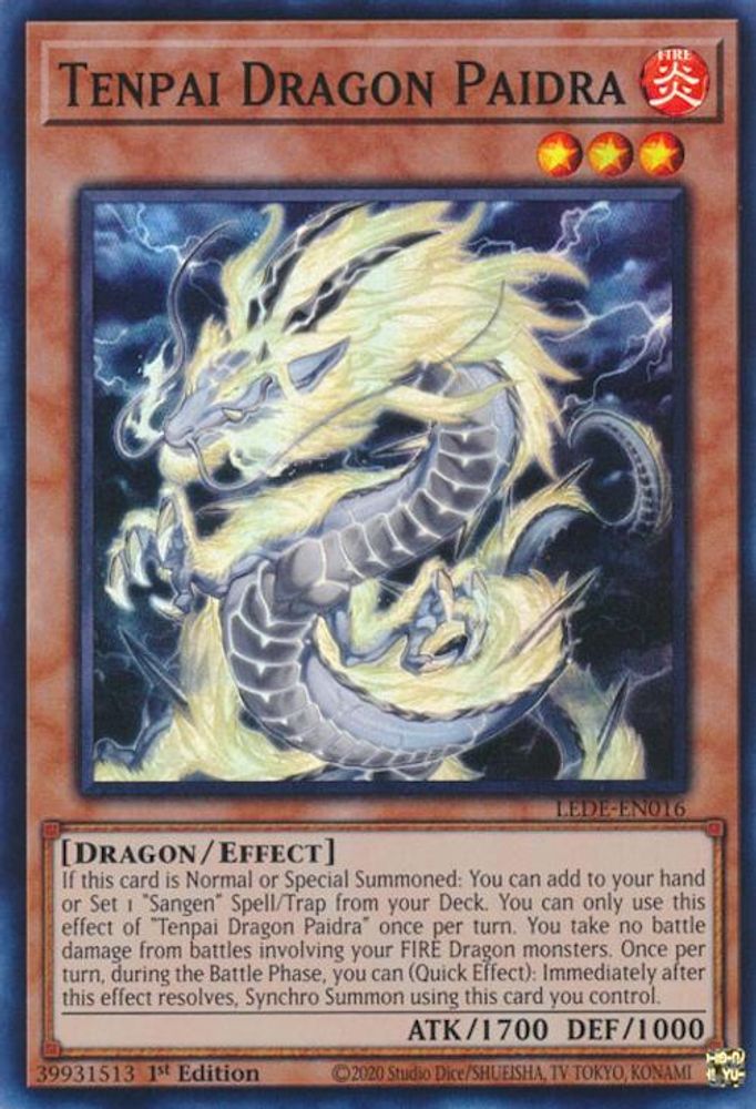 Tenpai Dragon Paidra - (LEDE-EN016) Super Rare - 1st Edition