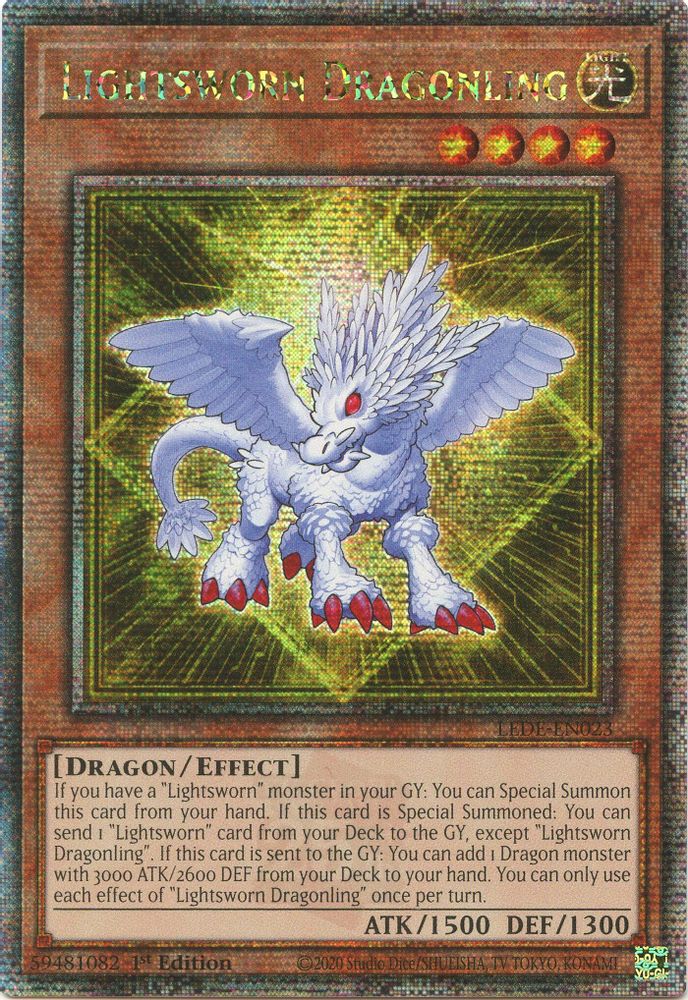 [QUARTER CENTURY RARE] Lightsworn Dragonling (Quarter Century Secret Rare) - (LEDE-EN023) - 1st Edition