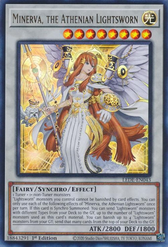 Minerva, the Athenian Lightsworn - (LEDE-EN043) Ultra Rare - 1st Edition