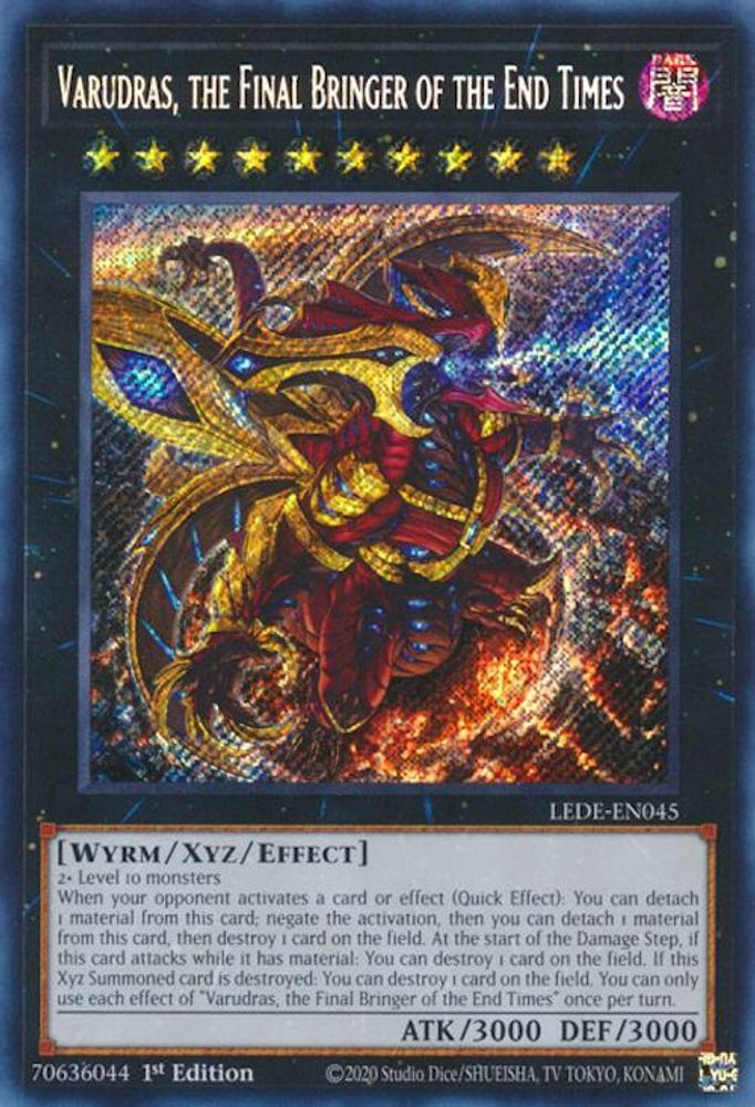 Varudras, the Final Bringer of the End Times - (LEDE-EN045) Secret Rare - 1st Edition