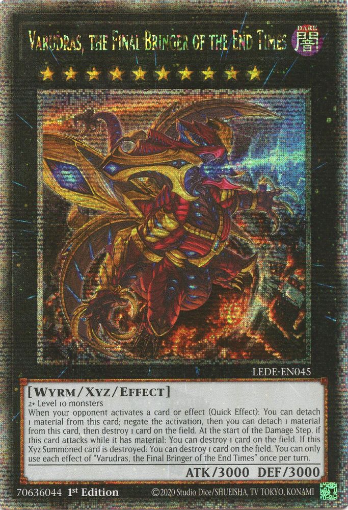[QUARTER CENTURY RARE] Varudras, the Final Bringer of the End Times (Quarter Century Secret Rare) - (LEDE-EN045) - 1st Edition