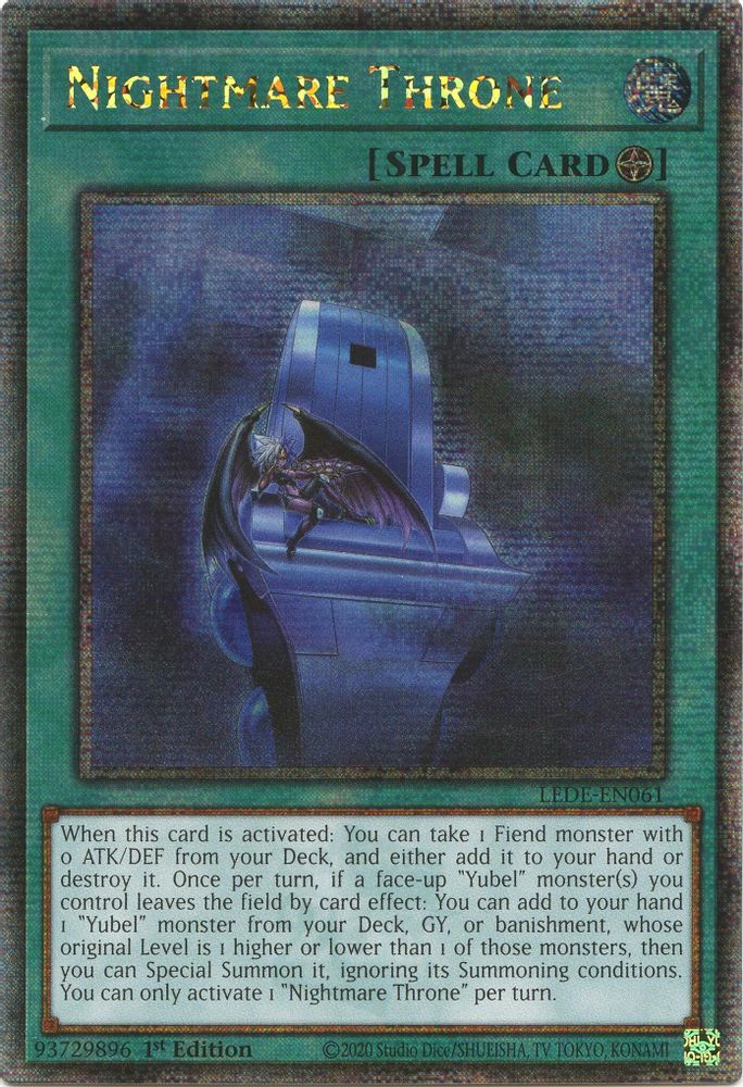 [QUARTER CENTURY RARE] Nightmare Throne (Quarter Century Secret Rare) - (LEDE-EN061) - 1st Edition