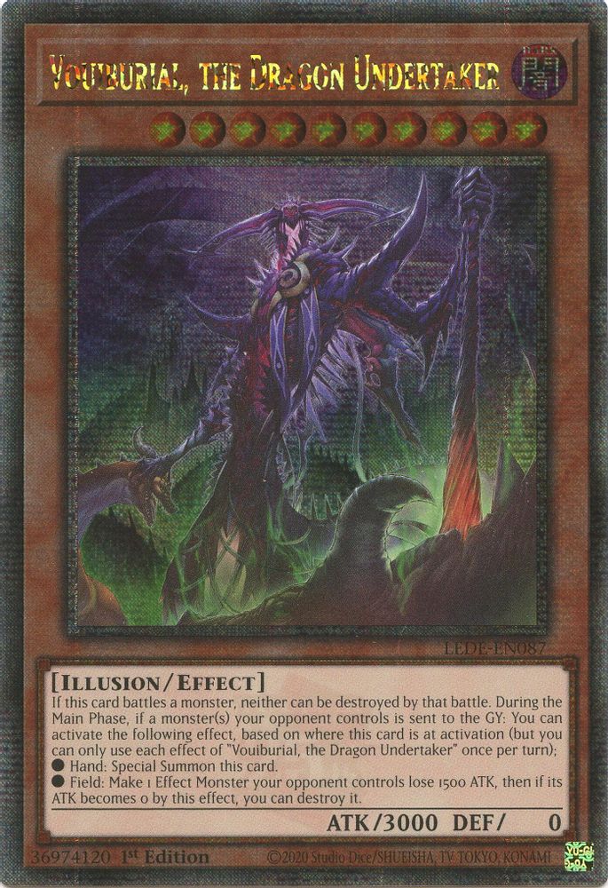 [QUARTER CENTURY RARE] Vouiburial, the Dragon Undertaker (Quarter Century Secret Rare) - (LEDE-EN087) - 1st Edition