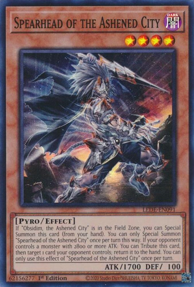Spearhead of the Ashened City - (LEDE-EN091) Super Rare - 1st Edition