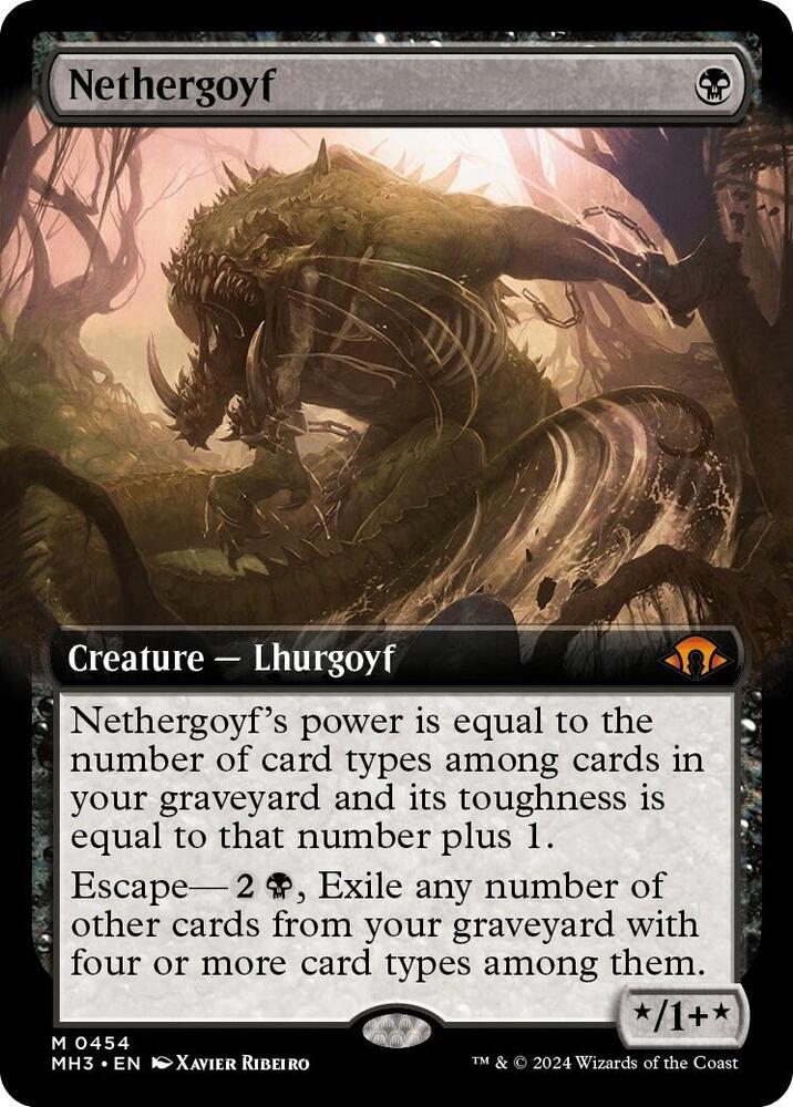 EXTENDED ART Nethergoyf - #454 - Mythic Modern Horizons 3
