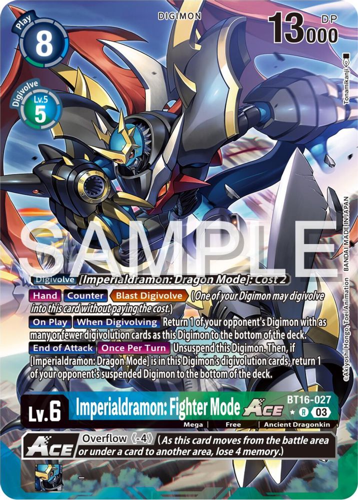 Imperialdramon: Fighter Mode ACE (Alternate Art) (BT16-027) R★ - Digimon Beginning Observer