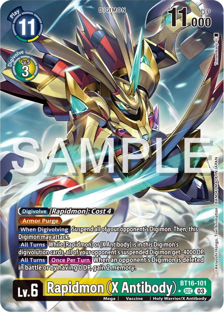 Rapidmon (X Antibody) (Alternate Art) (BT16-101) SEC★ - Digimon Beginning Observer