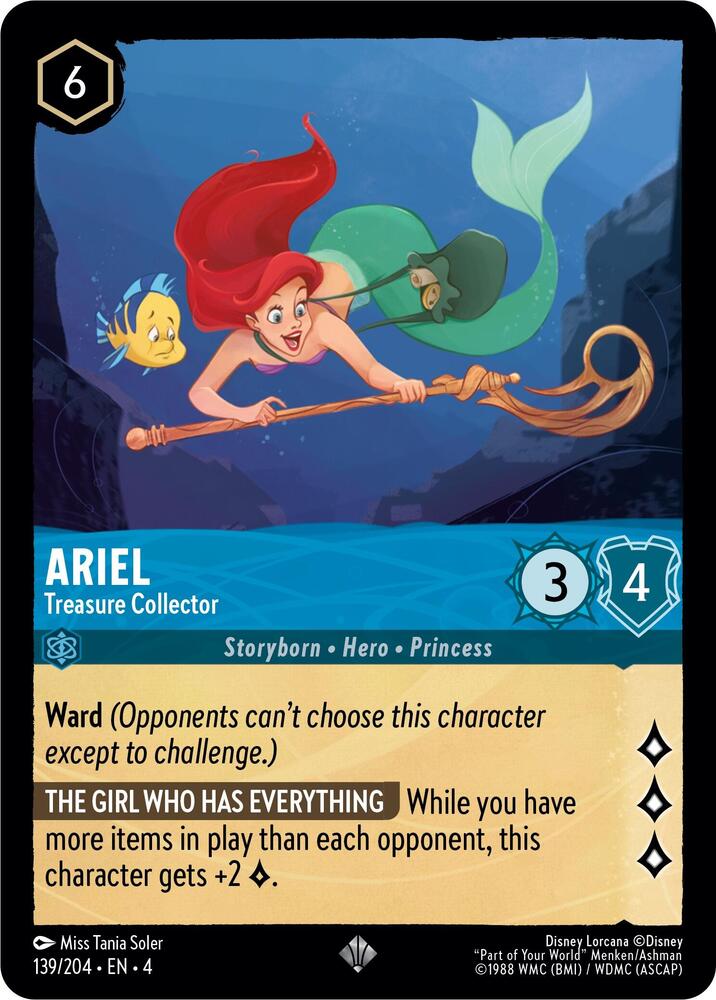 Ariel - Treasure Collector - 139/204 - Super Rare Lorcana Ursula's Return