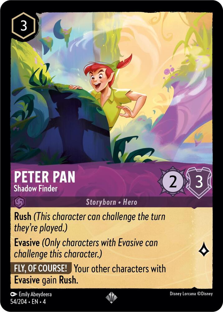 Peter Pan - Shadow Finder - 054/204 - Super Rare Lorcana Ursula's Return