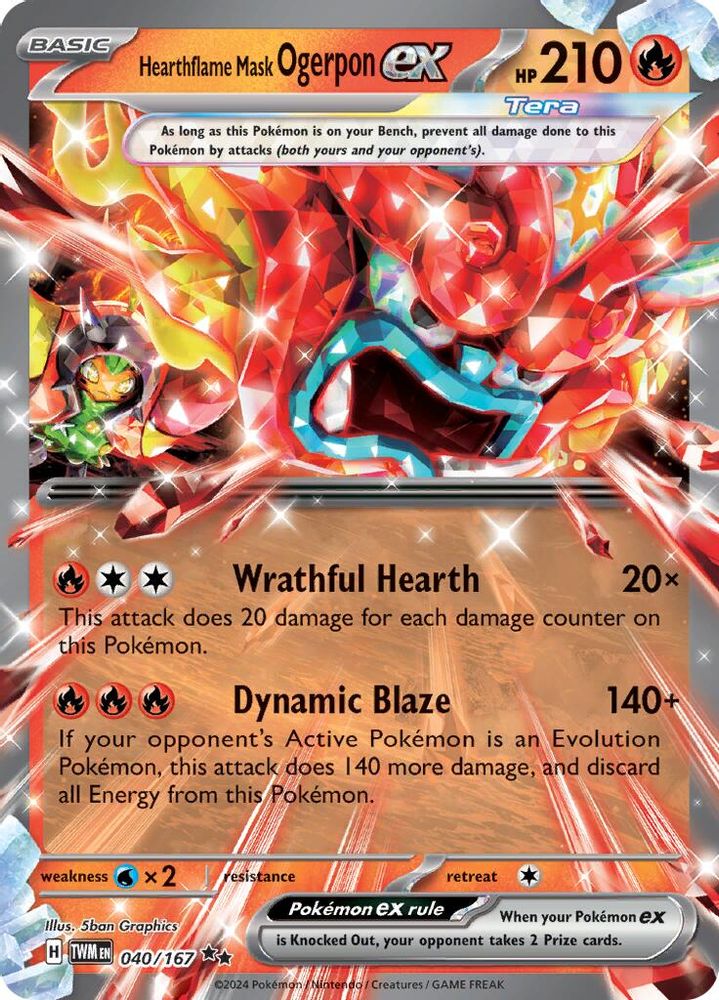 Hearthflame Mask Ogerpon ex - [  040/167 ] - Double Rare - Pokemon SV06 Twilight Masquerade