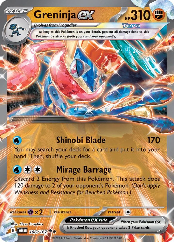 Greninja ex - [  106/167 ] - Double Rare - Pokemon SV06 Twilight Masquerade