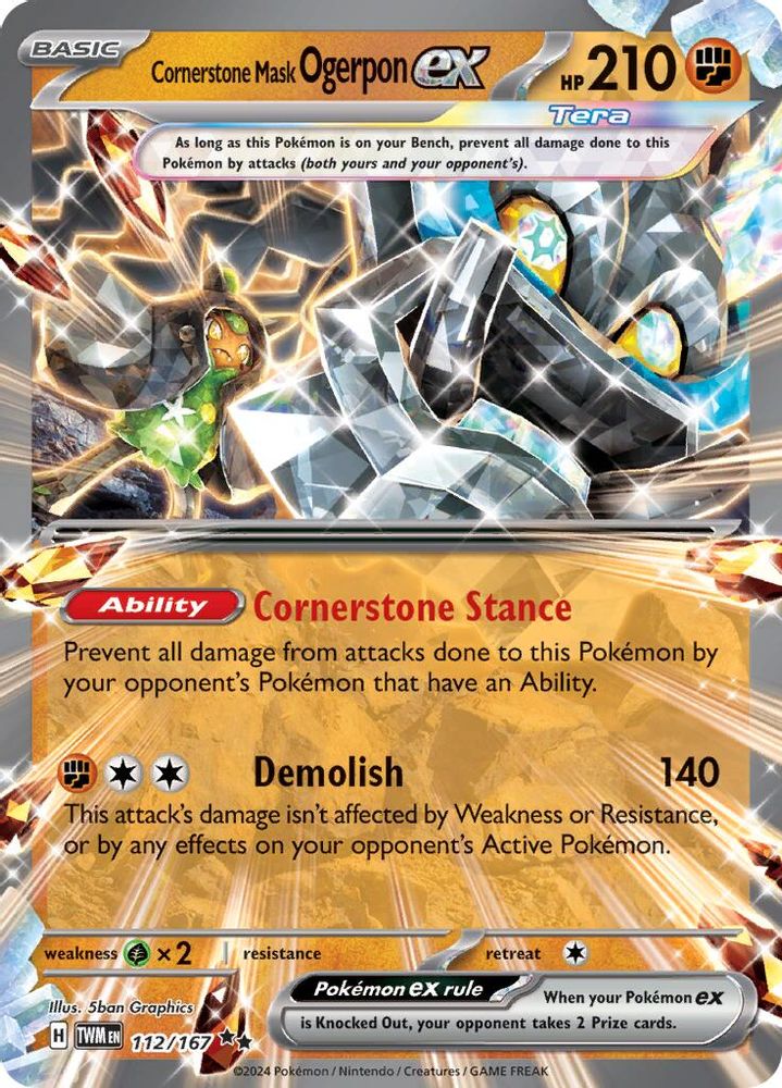 Cornerstone Mask Ogerpon ex - [  112/167 ] - Double Rare - Pokemon SV06 Twilight Masquerade