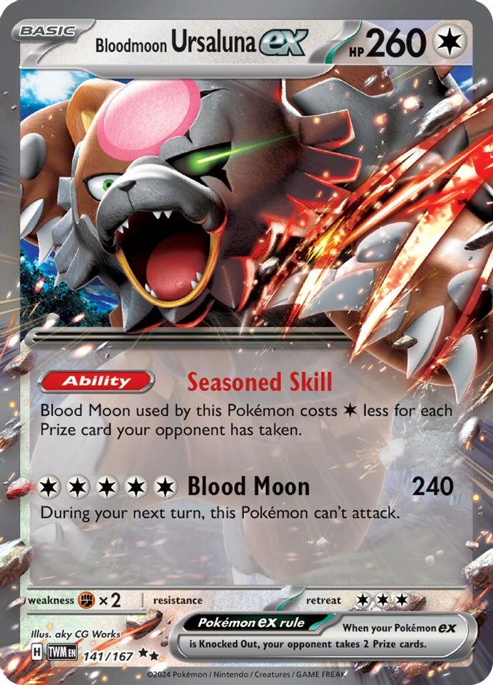 Bloodmoon Ursaluna ex - [  141/167 ] - Double Rare - Pokemon SV06 Twilight Masquerade