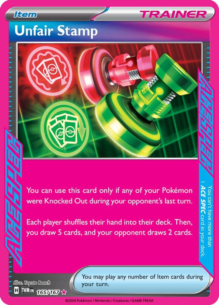 Unfair Stamp - [  165/167 ] - ACE SPEC Rare - Pokemon SV06 Twilight Masquerade