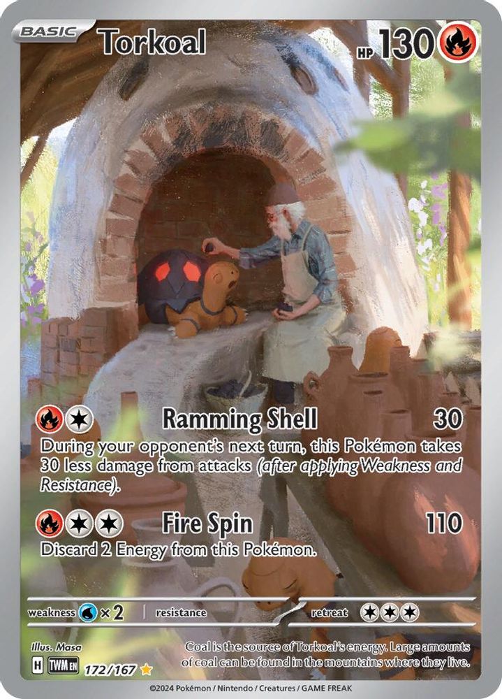 Torkoal - [  172/167 ] - Illustration Rare - Pokemon SV06 Twilight Masquerade