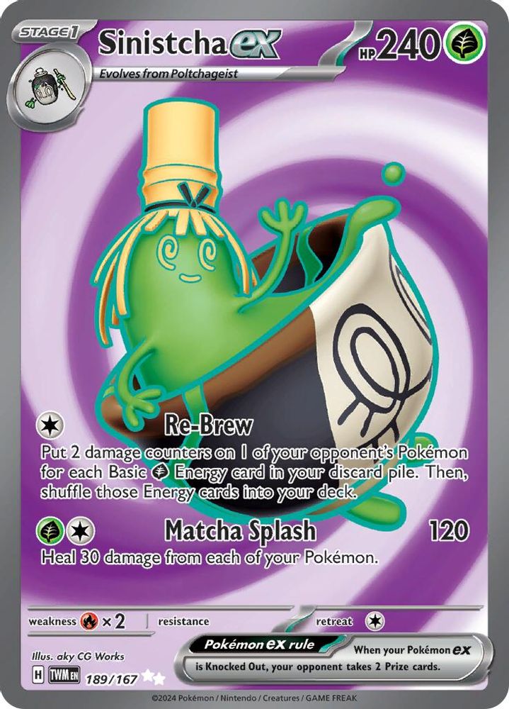 Sinistcha ex - [  189/167 ] - Ultra Rare - Pokemon SV06 Twilight Masquerade