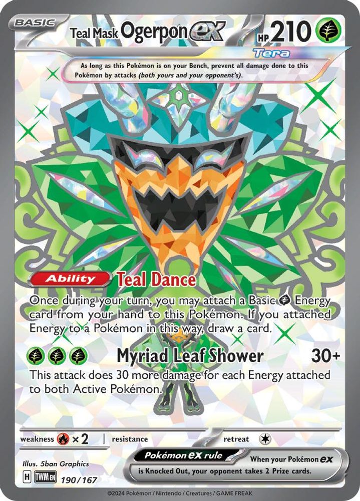 Teal Mask Ogerpon ex - [  190/167 ] - Ultra Rare - Pokemon SV06 Twilight Masquerade
