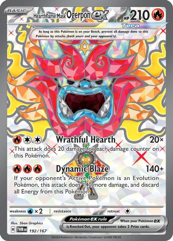 Hearthflame Mask Ogerpon ex - [  192/167 ] - Ultra Rare - Pokemon SV06 Twilight Masquerade