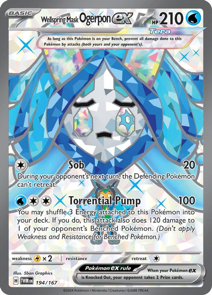Wellspring Mask Ogerpon ex - [  194/167 ] - Ultra Rare - Pokemon SV06 Twilight Masquerade