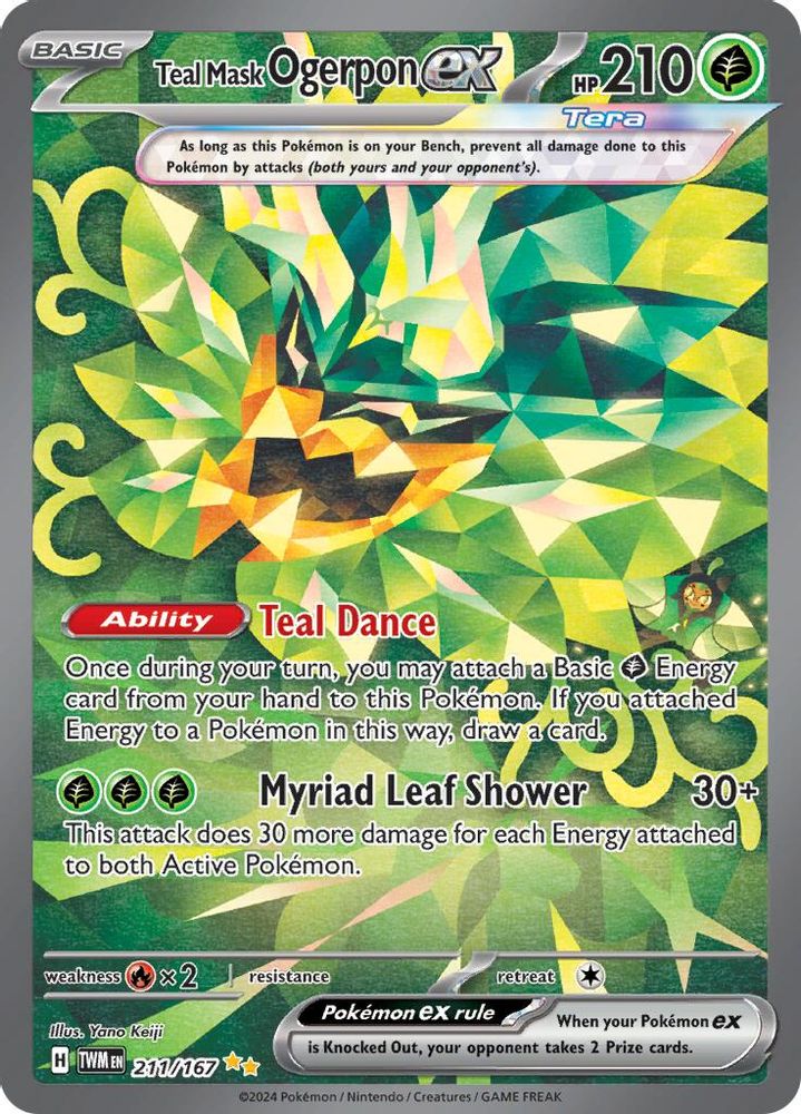 Teal Mask Ogerpon ex - [  211/167 ] - Special Illustration Rare - Pokemon SV06 Twilight Masquerade