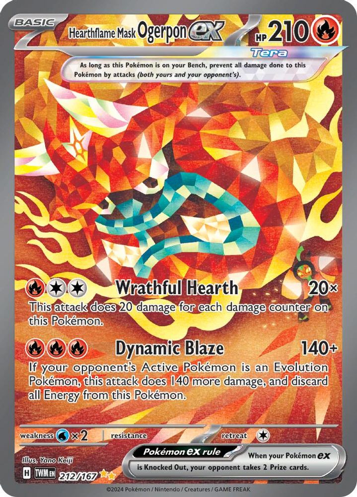 Hearthflame Mask Ogerpon ex - [  212/167 ] - Special Illustration Rare - Pokemon SV06 Twilight Masquerade