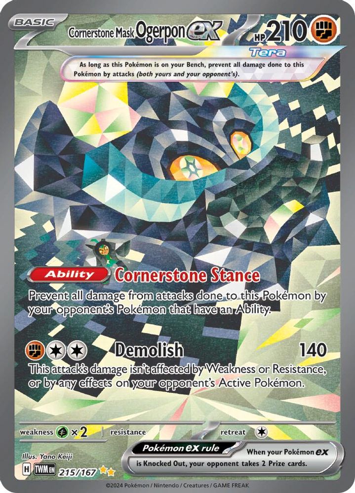 Cornerstone Mask Ogerpon ex - [  215/167 ] - Special Illustration Rare - Pokemon SV06 Twilight Masquerade