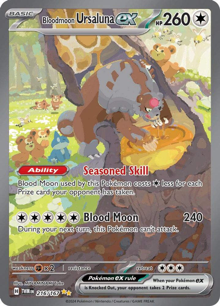 Bloodmoon Ursaluna ex - [  216/167 ] - Special Illustration Rare - Pokemon SV06 Twilight Masquerade