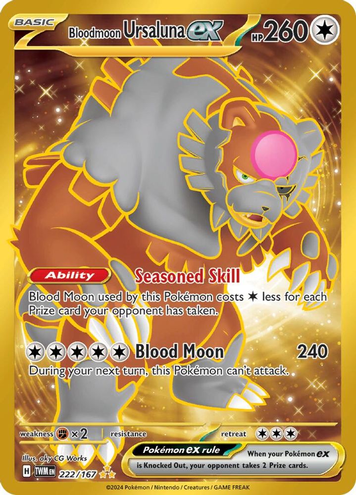 Bloodmoon Ursaluna ex - [  222/167 ] - Hyper Rare - Pokemon SV06 Twilight Masquerade