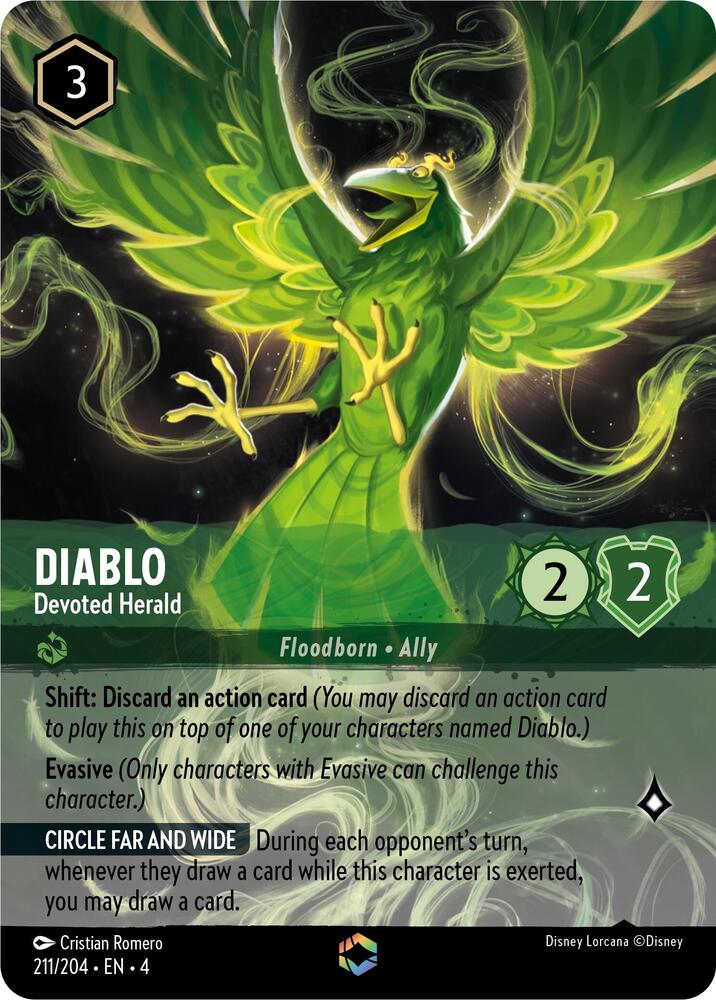 ENCHANTED Diablo - Devoted Herald - 211/204 - Lorcana Ursula's Return