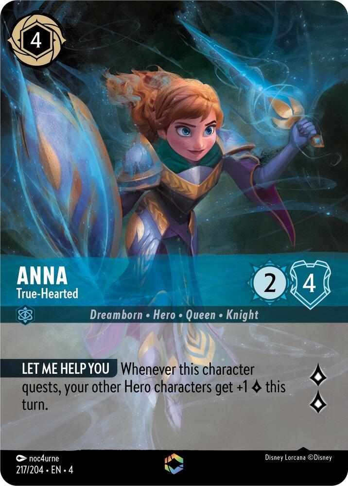 ENCHANTED Anna - True-Hearted - 215/204 - Enchanted - Lorcana Ursula's Return