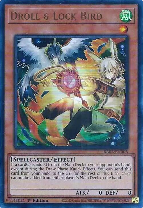 [ALTERNATE ART] [ULTRA RARE] Droll & Lock Bird - RA02-EN006 - 1st Edition