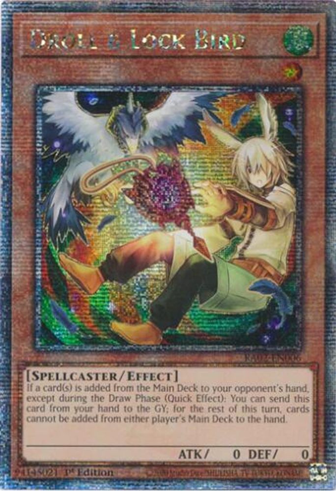 [QUARTER CENTURY] Droll & Lock Bird (Alternate Art) (Quarter Century Secret Rare) - (RA02-EN006) - 1st Edition