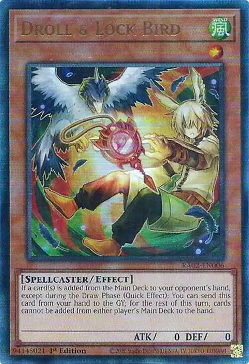 [ALTERNATE ART] [ULTIMATE RARE] Droll & Lock Bird - RA02-EN006 - 1st Edition