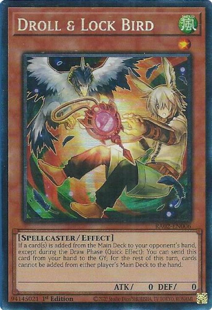 Droll & Lock Bird (Alternate Art) (PCR) - (RA02-EN006) - Prismatic Collector's Rare 1st Edition