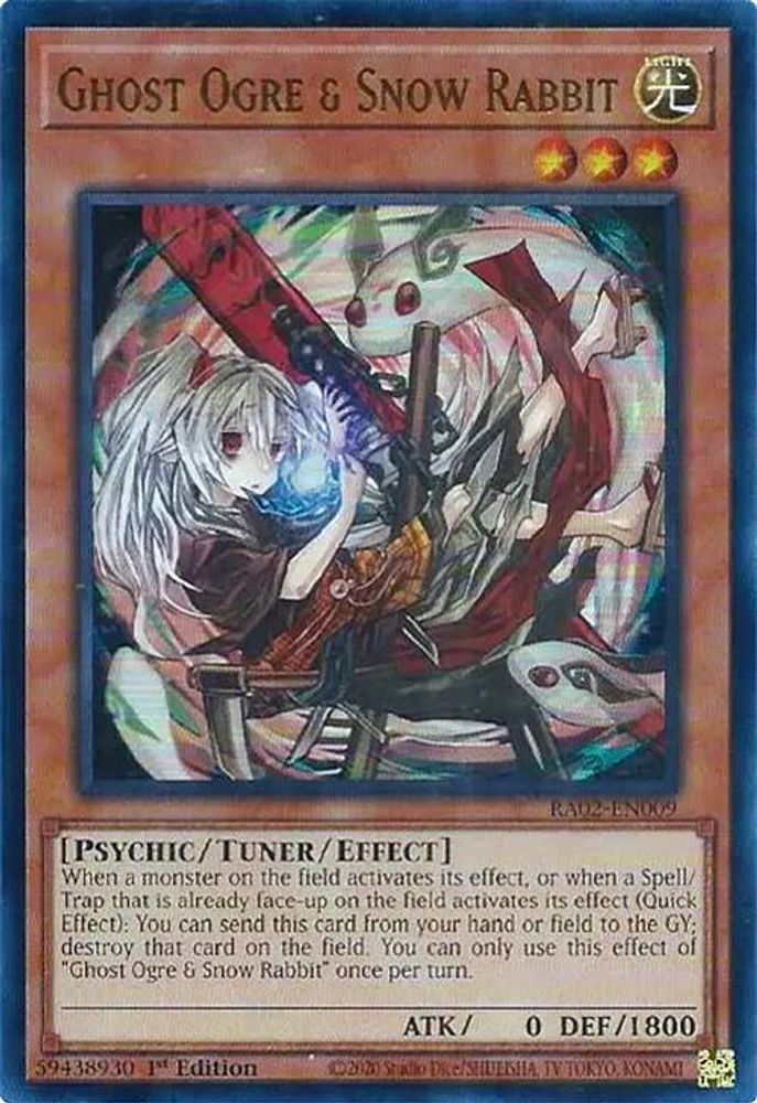 Ghost Ogre & Snow Rabbit (Alternate Art) (UR) - (RA02-EN009) - Ultra Rare 1st Edition
