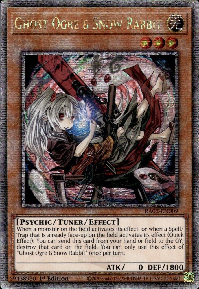 [QUARTER CENTURY] Ghost Ogre & Snow Rabbit (Alternate Art) (Quarter Century Secret Rare) - (RA02-EN009) - 1st Edition