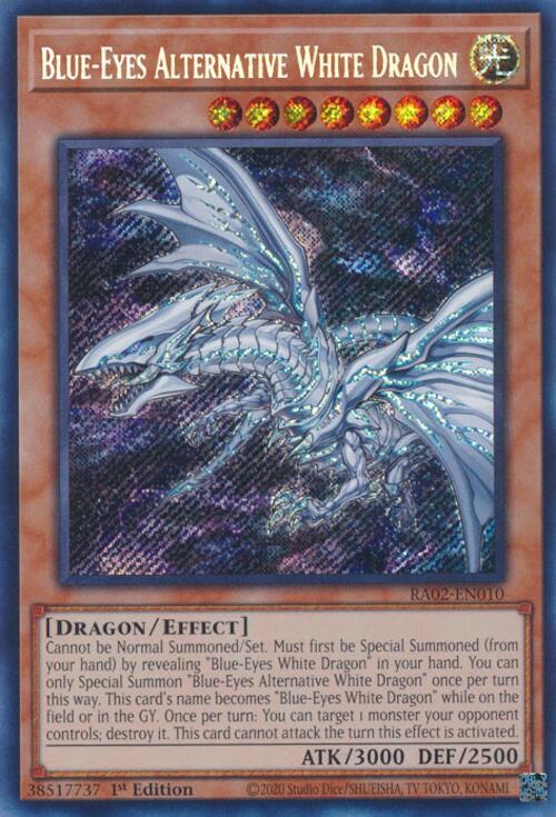 [SECRET RARE] Blue-Eyes Alternative White Dragon - RA02-EN010 - 1st Edition
