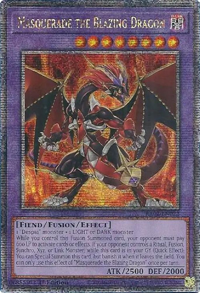 [QUARTER CENTURY] Masquerade the Blazing Dragon (Quarter Century Secret Rare) - (RA02-EN022) - 1st Edition