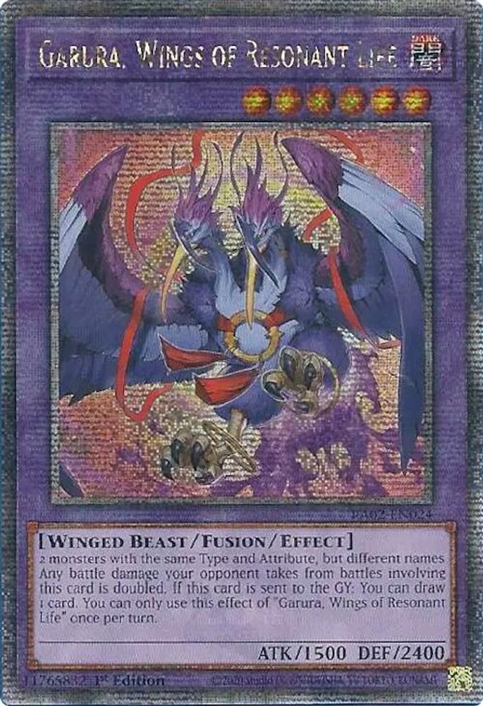 [QUARTER CENTURY] Garura, Wings of Resonant Life (Quarter Century Secret Rare) - (RA02-EN024) - 1st Edition