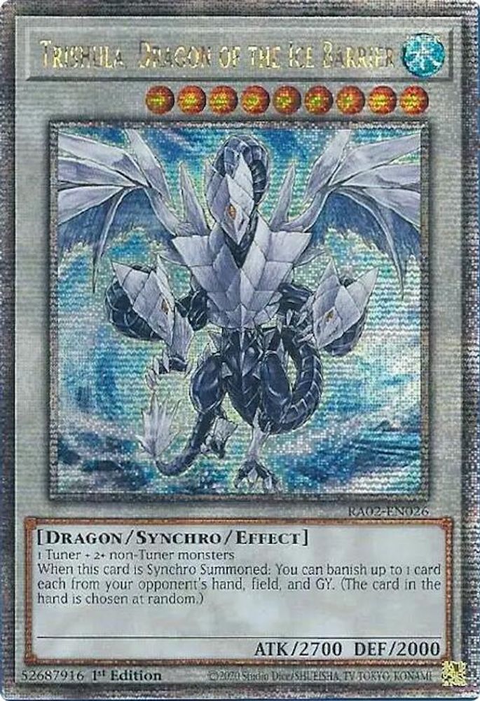 [QUARTER CENTURY] Trishula, Dragon of the Ice Barrier (Quarter Century Secret Rare) - (RA02-EN026) - 1st Edition