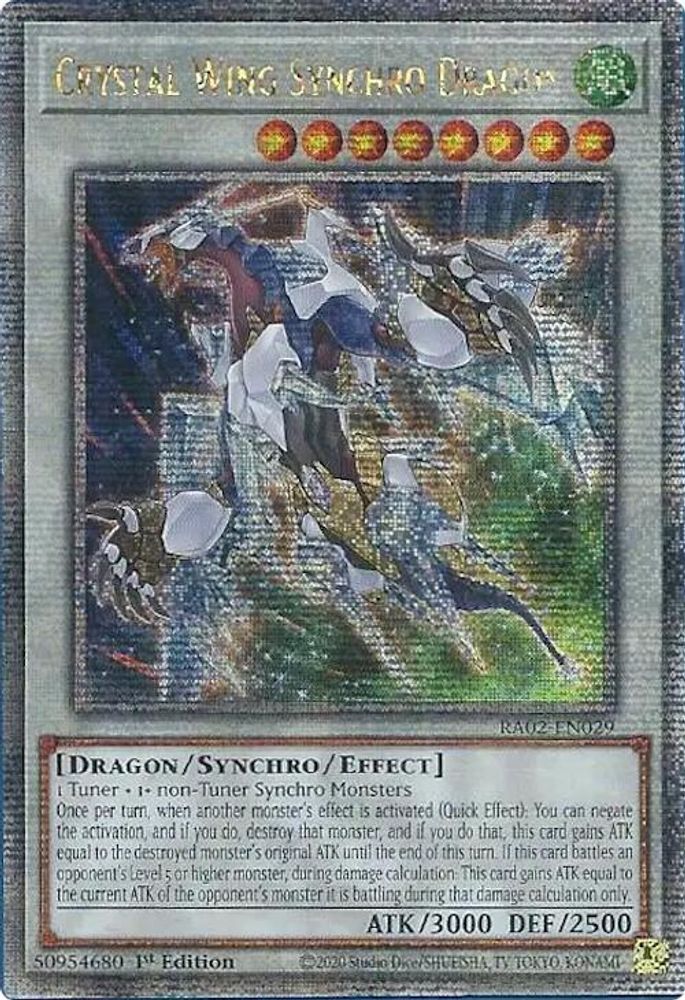 [QUARTER CENTURY] Crystal Wing Synchro Dragon (Quarter Century Secret Rare) - (RA02-EN029) - 1st Edition