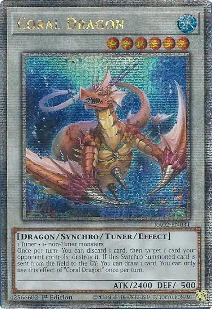 [QUARTER CENTURY] Coral Dragon (Quarter Century Secret Rare) - (RA02-EN031) - 1st Edition