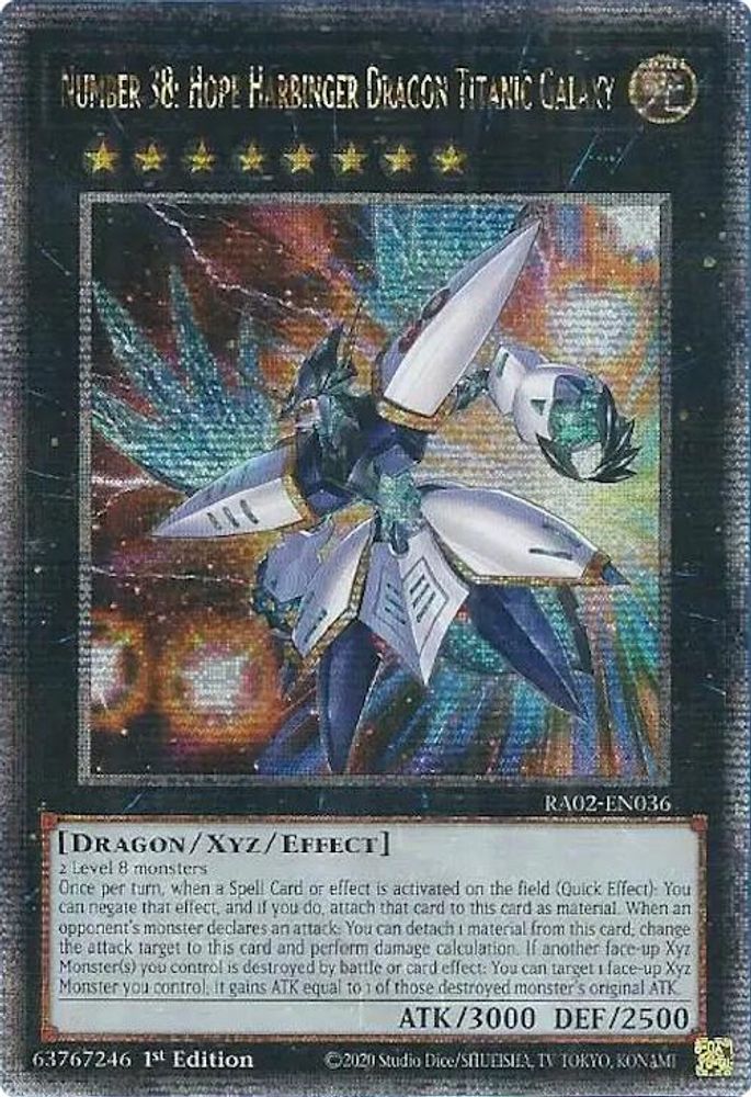 [QUARTER CENTURY] Number 38: Hope Harbinger Dragon Titanic Galaxy (Quarter Century Secret Rare) - (RA02-EN036) - 1st Edition