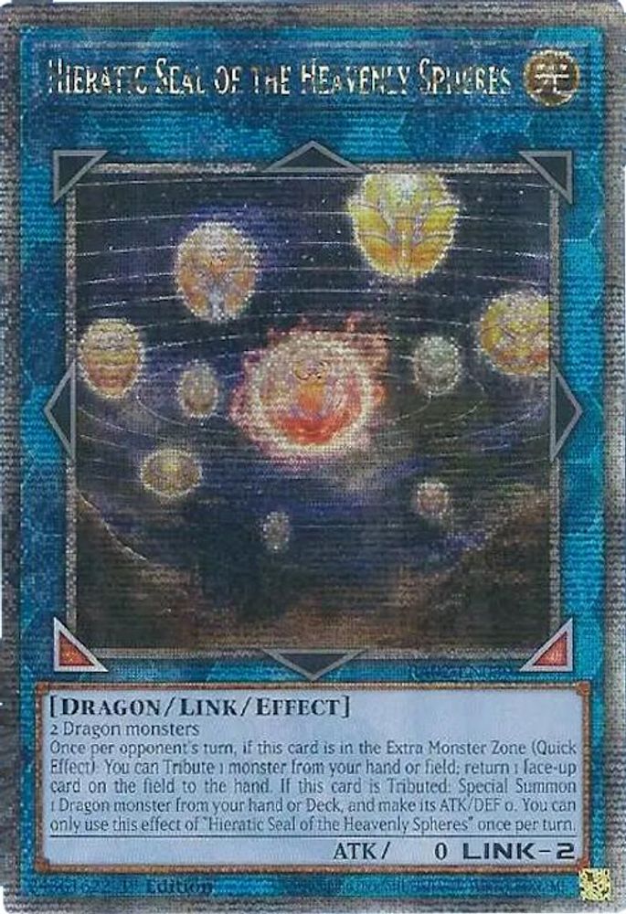 [QUARTER CENTURY] Hieratic Seal of the Heavenly Spheres (Quarter Century Secret Rare) - (RA02-EN039) - 1st Edition