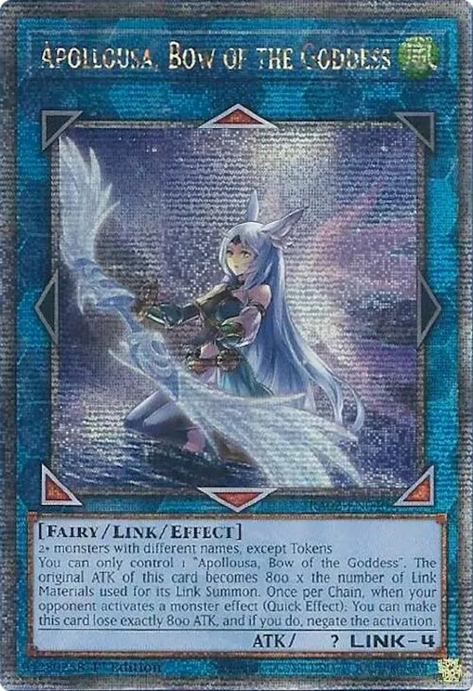 [QUARTER CENTURY] Apollousa, Bow of the Goddess (Alternate Art) (Quarter Century Secret Rare) - (RA02-EN040) - 1st Edition
