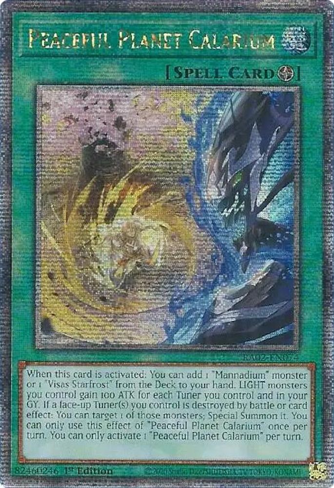 [QUARTER CENTURY] Peaceful Planet Calarium (Quarter Century Secret Rare) - (RA02-EN074) - 1st Edition