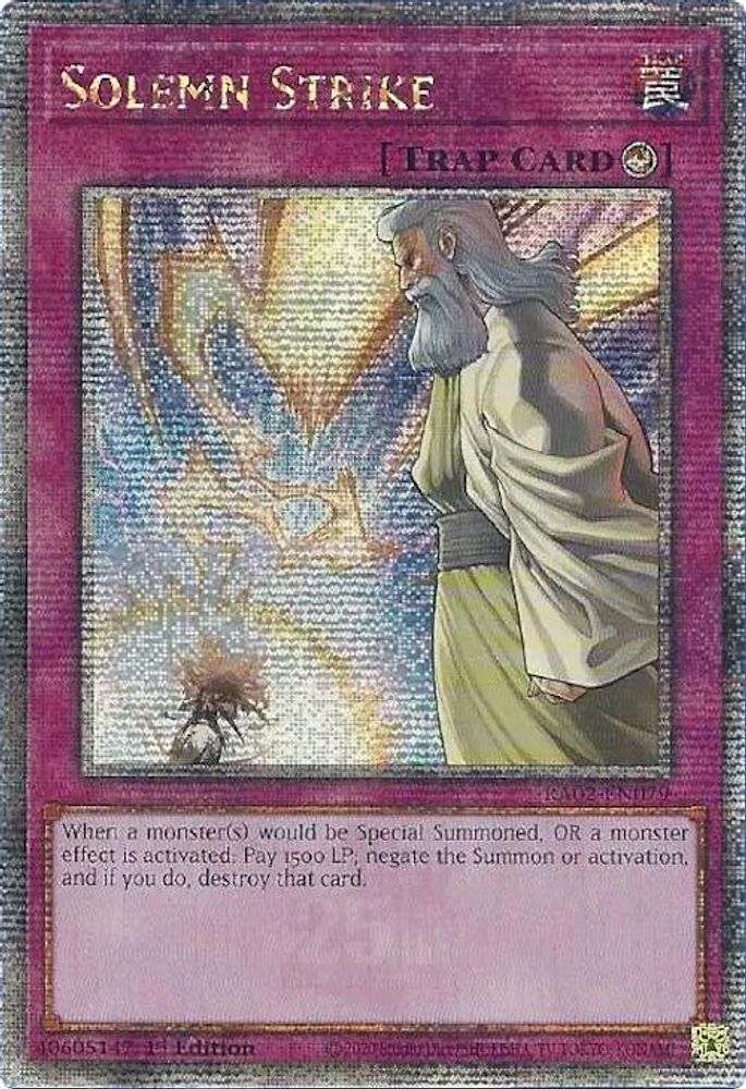 [QUARTER CENTURY] Solemn Strike (Quarter Century Secret Rare) - (RA02-EN079) - 1st Edition