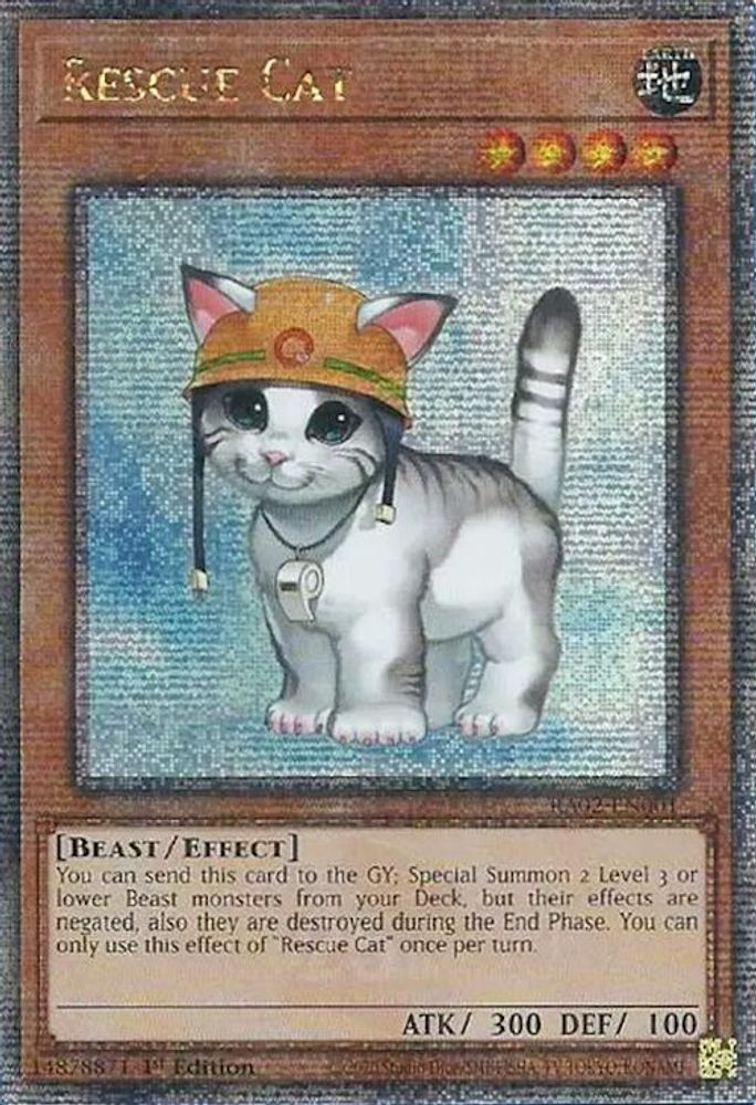 [QUARTER CENTURY] Rescue Cat (Quarter Century Secret Rare) - (RA02-EN001) - 1st Edition