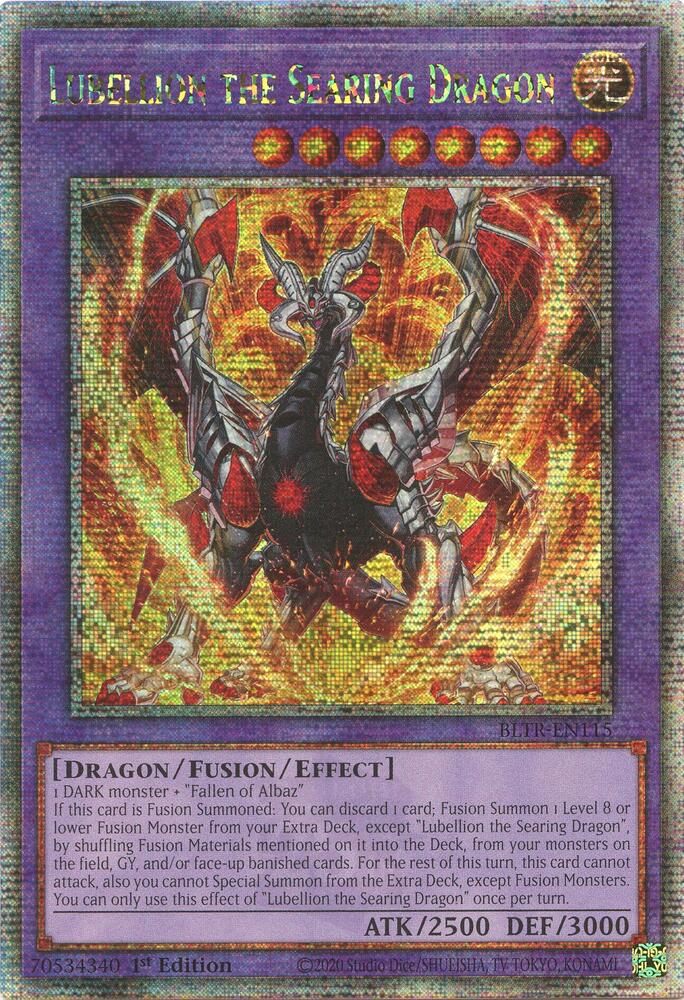 [QUARTER CENTURY SECRET RARE] Lubellion the Searing Dragon - BLTR-EN115 - 1st Edition