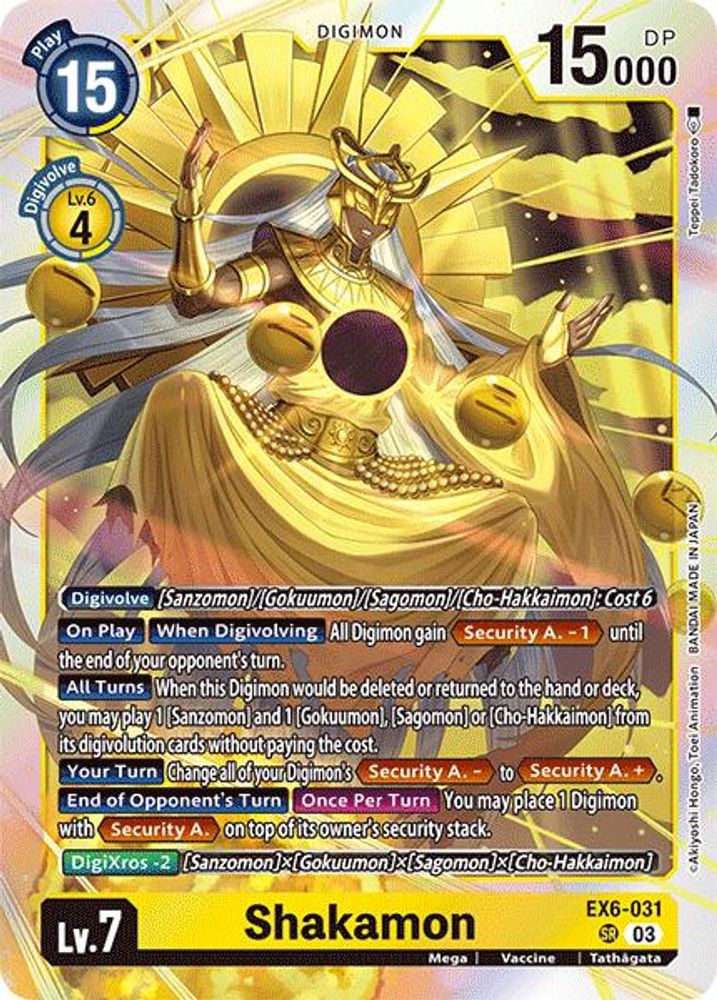 Shakamon (EX6-031) Super Rare - Digimon Infernal Ascension